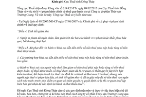 Công văn 968/TCT-TTr 2015 xử lý vi phạm hành chính về thuế qua thanh tra kiểm tra