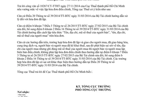 Công văn 1005/TCT-CS 2015 hóa đơn điều chỉnh