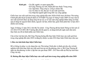 Công văn 3113/BCT-KHCN 2015 Chiến lược sản xuất sạch hơn trong công nghiệp