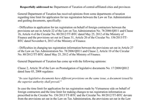 Official Dispatch No.755/TCT-KK 2015 Time limit for application for tax registration
