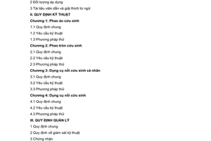 Quy chuẩn kỹ thuật quốc gia QCVN 85:2015/BGTVT về chế tạo và kiểm tra thiết bị cứu sinh dùng cho phương tiện thủy nội địa