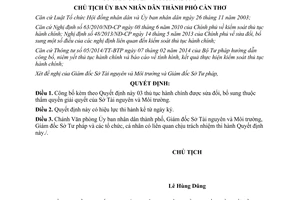Quyết định số 1003/QĐ-UBND 2015 Công bố thủ tục hành chính Cần Thơ