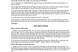 Thông tư 03/2015/TT-BTP nhập quốc tịch khai sinh kết hôn người di cư các huyện Việt Nam tiếp giáp Lào