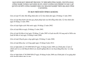 Quyết định 09/2015/QĐ-UBND hỗ trợ đổi mới công nghệ chuyển giao công nghệ nâng cao chất lượng Cao Bằng