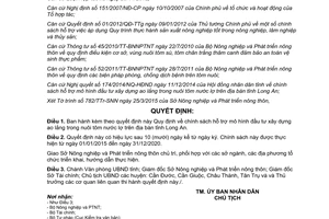 Quyết định 17/2015/QĐ-UBND hỗ trợ mô hình đầu tư xây dựng ao làng nuôi tôm nước lợ Long An