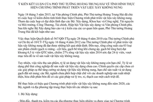 Thông báo 110/TB-VPCP 2015 kết luận của Phó Thủ tướng phát triển vật liệu xây không nung