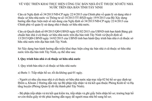 Hướng dẫn 442/HD-SXD thực hiện công tác bán nhà ở cũ thuộc sở hữu nhà nước Tây Ninh 2015