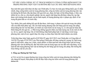 Chỉ thị 05/CT-BGTVT 2015 kiểm soát tải trọng phương tiện vận tải đường bộ tại đầu mối xếp hàng hóa