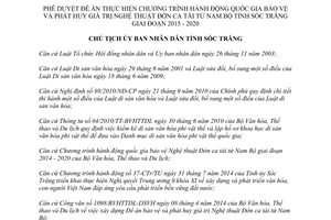 Quyết định 753/QĐ-UBND 2015 bảo vệ phát huy giá trị Nghệ thuật Đờn ca tài tử Nam Bộ Sóc Trăng