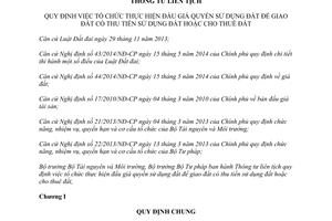 Thông tư liên tịch 14/2015/TTLT-BTNMT-BTP đấu giá quyền sử dụng đất giao đất có thu tiền cho thuê đất