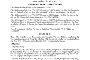 Quyết định 1196/QĐ-UBND 2015 xây dựng Trung tâm Văn hóa Thể thao Quảng Nam 2015 2025 2030