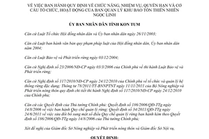 Quyết định 11/2015/QĐ-UBND cơ cấu tổ chức Ban quản lý Khu bảo tồn thiên nhiên Ngọc Linh Kon Tum