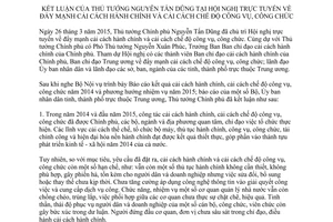 Thông báo 117/TB-VPCP 2015 kết luận về đẩy mạnh cải cách hành chính cải cách chế độ công vụ công chức