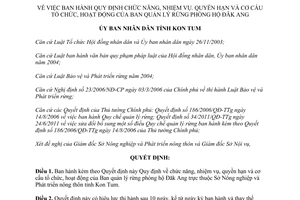 Quyết định 16/2015/QĐ-UBND cơ cấu tổ chức hoạt động Ban quản lý rừng phòng hộ Đăk Ang Kon Tum