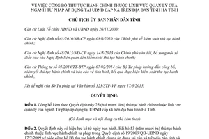 Quyết định 1137/QĐ-UBND 2015 công bố thủ tục hành chính quản lý ngành tư pháp Hà Tĩnh