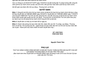 Quyết định 444/QĐ-UBND 2015 công bố mới bãi bỏ thủ tục hành chính Trà Vinh