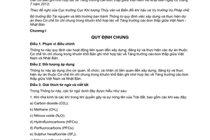 Thông tư 17/2015/TT-BTNMT dự án theo Cơ chế tín chỉ chung trong khuôn khổ hợp tác Việt Nam Nhật Bản