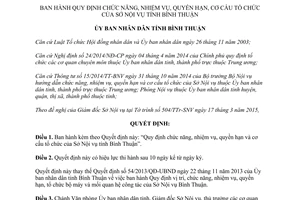 Quyết định 12/2015/QĐ-UBND chức năng nhiệm vụ quyền hạn cơ cấu tổ chức Sở Nội vụ Bình Thuận