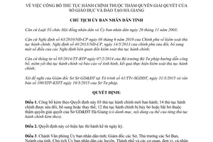 Quyết định 508/QĐ-UBND công bố thủ tục hành chính thẩm quyền Sở Giáo dục và Đào tạo Hà Giang 2016