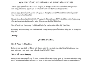 Thông tư 07/2015/TT-BGTVT báo hiệu hàng hải và thông báo hàng hải