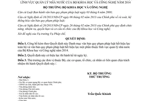 Quyết định 662/QĐ-BKHCN 2015 Danh mục văn bản quy phạm pháp luật hết hiệu lực toàn bộ một phần