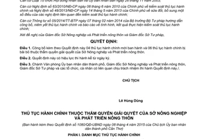 Quyết định 1080/QĐ-UBND 2015 công bố thủ tục hành chính Sở Nông nghiệp phát triển nông thôn Cần Thơ