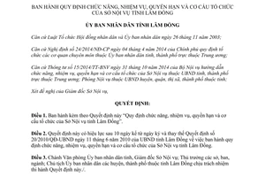 Quyết định 32/2015/QĐ-UBND chức năng nhiệm vụ quyền hạn cơ cấu tổ chức Sở Nội vụ Lâm Đồng