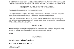 Quyết định 1207/QĐ-UBND 2015 giảm thiểu tảo hôn hôn nhân cận huyết thống Thanh Hóa