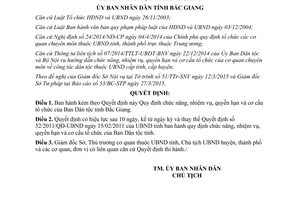 Quỵết định 127/2015/QĐ-UBND chức năng nhiệm vụ quyền hạn cơ cấu Ban Dân tộc Bắc Giang