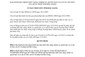 Quyết định 128/2015/QĐ-UBND chức năng cơ cấu tổ chức của Sở Tư pháp Bắc Giang