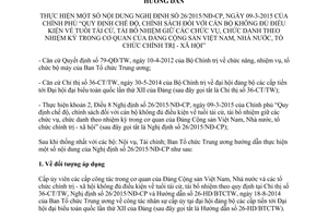 Hướng dẫn 35-HD/BTCTW 2015 hực hiện Nghị định 26/2015/NĐ-CP