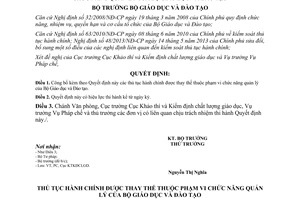 Quyết định 1377/QĐ-BGDĐT 2015 công bố thủ tục hành chính được thay thế của Bộ Giáo dục Đào tạo