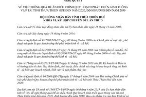 Nghị quyết 04/2015/NQ-HĐND phát triển giao thông vận tải đến 2020 2030 Thừa Thiên Huế