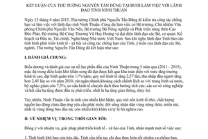 Thông báo 150/TB-VPCP 2015 kết luận Thủ tướng Nguyễn Tấn Dũng về công tác chống hạn tỉnh Ninh Thuận