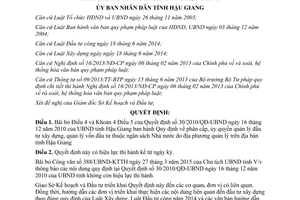 Quyết định 585/QĐ-UBND phân cấp ủy quản lý đầu tư xây dựng vốn ngân sách Nhà nước Hậu Giang