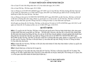 Quyết định 168/QĐ-UBND 2015 ủy quyền giải quyết thủ tục hành chính thể dục thể thao Ninh Thuận