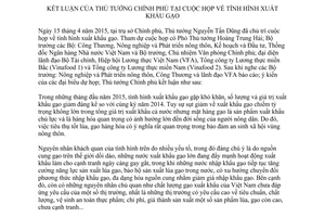 Thông báo 155/TB-VPCP 2015 kết luận Thủ tướng tại cuộc họp tình hình xuất khẩu gạo