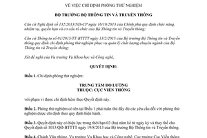 Quyết định 633/QĐ-BTTTT năm 2015 chỉ định phòng thử nghiệm