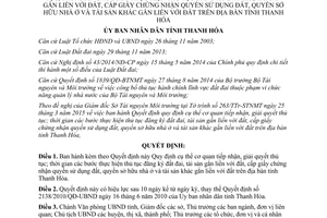 Quyết định 1542/2015/QĐ-UBND cơ quan tiếp nhận giải quyết thủ tục đăng ký đất đai Thanh Hóa