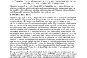 Kế hoạch số 1473/KH-UBND thực hiện 19/NQ-CP môi trường kinh doanh năng lực cạnh tranh Phú Thọ 2015