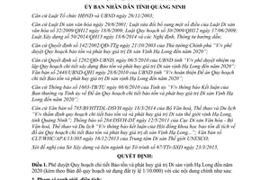 Quyết định 1139/QĐ-UBND 2015 Quy hoạch Bảo tồn và phát huy giá trị Di sản vịnh Hạ Long Quảng Ninh