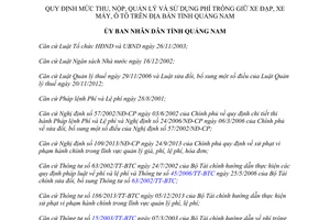 Quyết định 07/2015/QĐ-UBND thu nộp quản lý sử dụng phí giữ xe đạp xe máy ô tô Quảng Nam