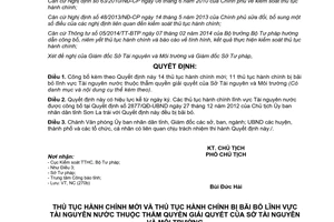 Quyết định 903/QĐ-UBND 2015 công bố thủ tục hành chính lĩnh vực Tài nguyên nước Sơn La