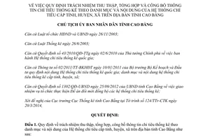 Quyết định 467/QĐ-UBND thu thập công bố thông tin chỉ tiêu thống kê danh mục nội dung Cao Bằng