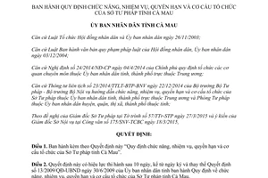 Quyết định 06/2015/QĐ-UBND chức năng nhiệm vụ quyền hạn cơ cấu tổ chức Sở Tư pháp Cà Mau