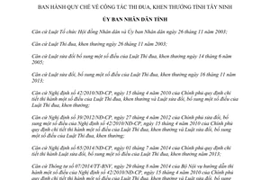 Quyết định 19/2015/QĐ-UBND Quy chế công tác thi đua khen thưởng Tây Ninh