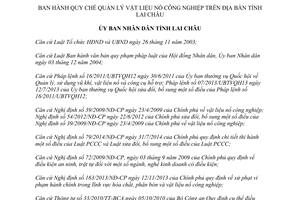Quyết định 06/2015/QĐ-UBND Quy chế quản lý vật liệu nổ công nghiệp trên địa bàn Lai Châu