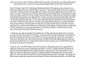 Thông báo 123/TB-VPCP kết luận Hội nghị giao ban công tác tái cơ cấu doanh nghiệp nhà nước Quý I 2015