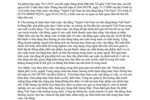 Kết luận 107-KL/TW tăng cường sự lãnh đạo của đảng vận động người Việt ưu tiên dùng hàng Việt 2015