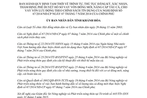 Quyết định 885/QĐ-UBND 2015 hồ sơ vay vốn đóng mới nâng cấp tàu cá Khánh Hòa